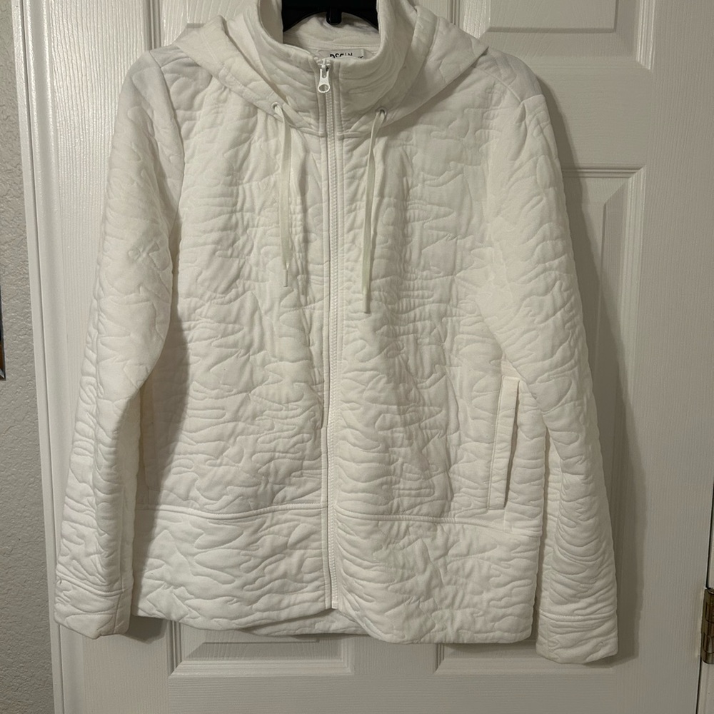 DSG White Hooded Jacket with Quilted Design